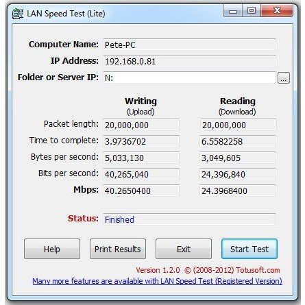 Screenshot of LAN Speed Test (Lite)