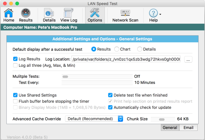 lan speed test ipad