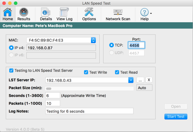 home lan speed test